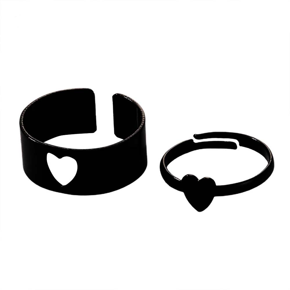 Black Heart Couple Ring