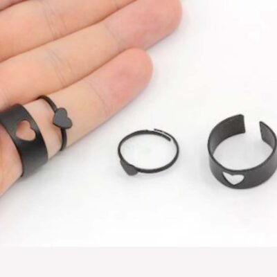 Black Heart Couple Ring