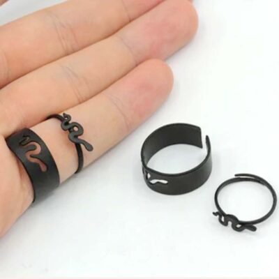 Black Snake Couple Ring