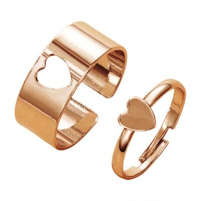 Copper Heart Couple Ring