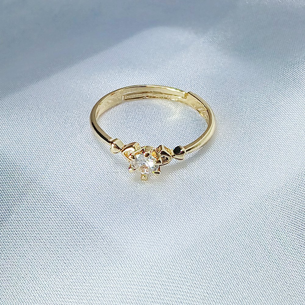 Diamond Golden Promise Ring - luxore - lifestyle - rings - 1