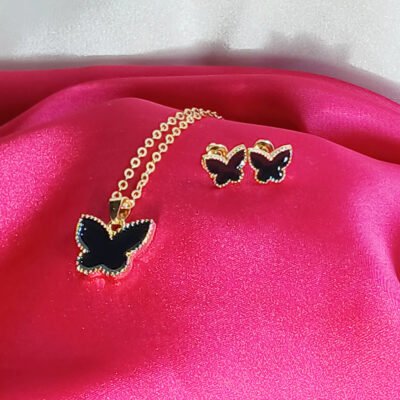 Butterfly Necklace and Earrings - lifestyle - luxore