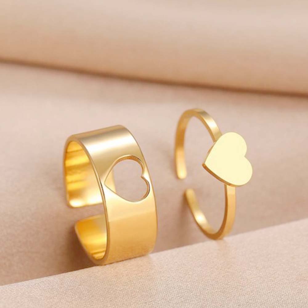Golden Heart Couple Ring