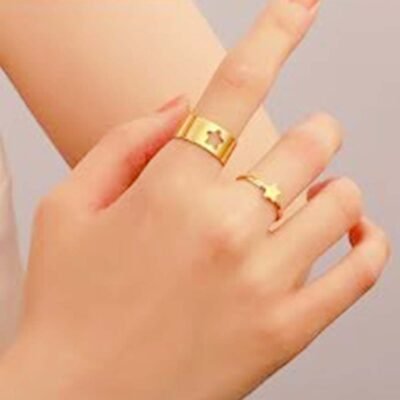 Golden Star Couple Ring