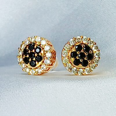 Golden small black ear ring 1