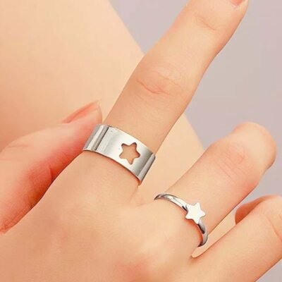 Silver Star Couple Ring