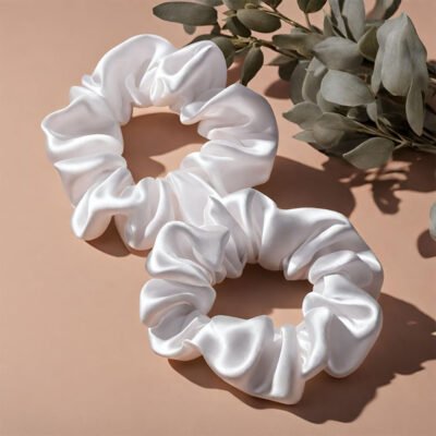 White Silk scrunchies - Lifestyle - Luxore