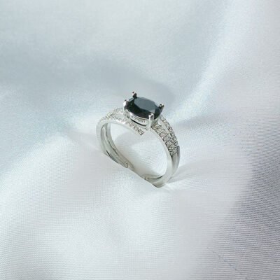 silver color black ring - luxore - rings - lifestyle - 1